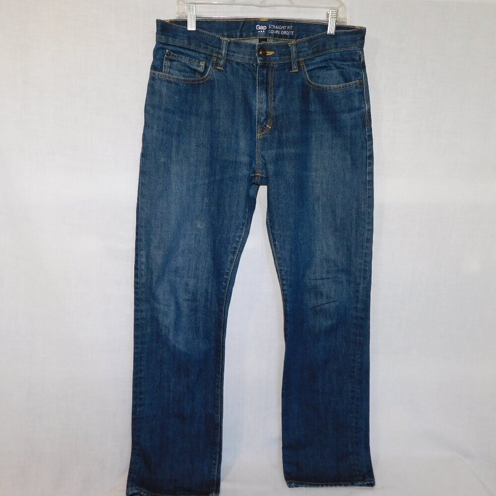 GAP STRAIGHT FIT Blue Denim Jeans Mens 33 x 34